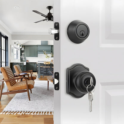 Keyed Entry Door Knob and Deadbolt Set for Front Doors