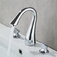 Simple 2 Handle 3 Hole Bathroom Sink With Faucet
