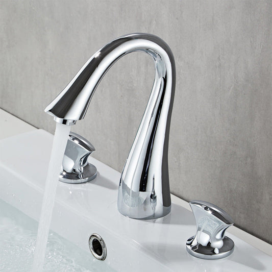 Fluxa Minimalist 3 Hole 2 Handle Bathroom Sink Faucet