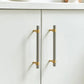 Two-Tone Round Bar Cabinet Handles with Brass Feet