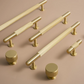 Ribbed Solid Brass Cabinet Pulls and Matching Knobs