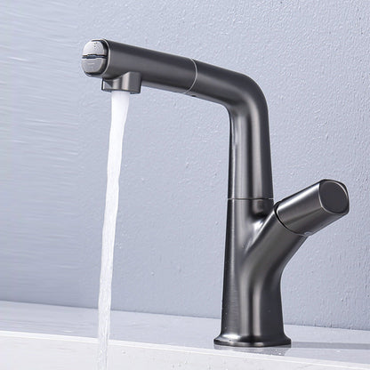 Height-adjustable Pull-out Single-hole Bathroom Faucet