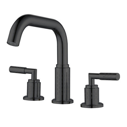 Dorvia Modern High-Arc Two-Handle 3-Hole Widespread Bathroom Sink Faucet with Textured Details