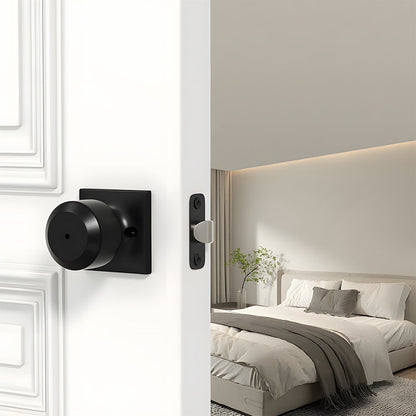 Matte Black Round Privacy Door Knob for Bedroom and Bathroom Doors