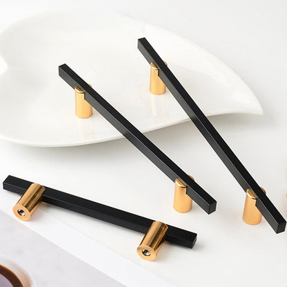 Two-Tone Slim Bar Cabinet Pulls for Wardrobes