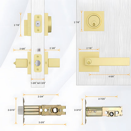 Keyed Entry Front Door Handleset with Single Cylinder Deadbolt