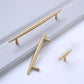 Tapered Solid Brass Cabinet Pulls and Knobs in Gold