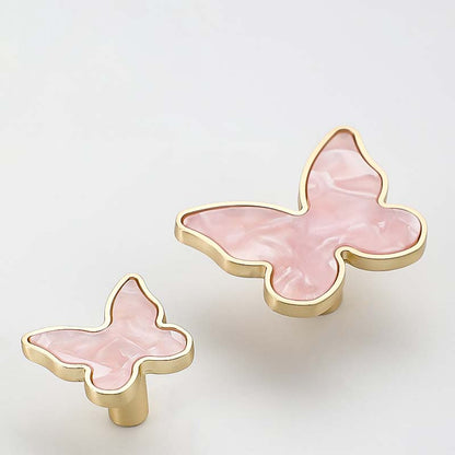Butterfly Cabinet Knobs with Colored Insets