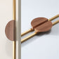 Half Moon Wood Cabinet Pulls with Brass Bar for Wardrobes