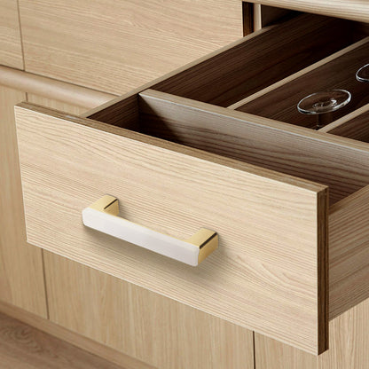 Two-Tone Slim Bar Cabinet Handles and Knobs for Wardrobes