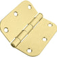 3.5 x 3.5'' Inch Satin Brass Door Hinges with 5/8'' Radius Corners