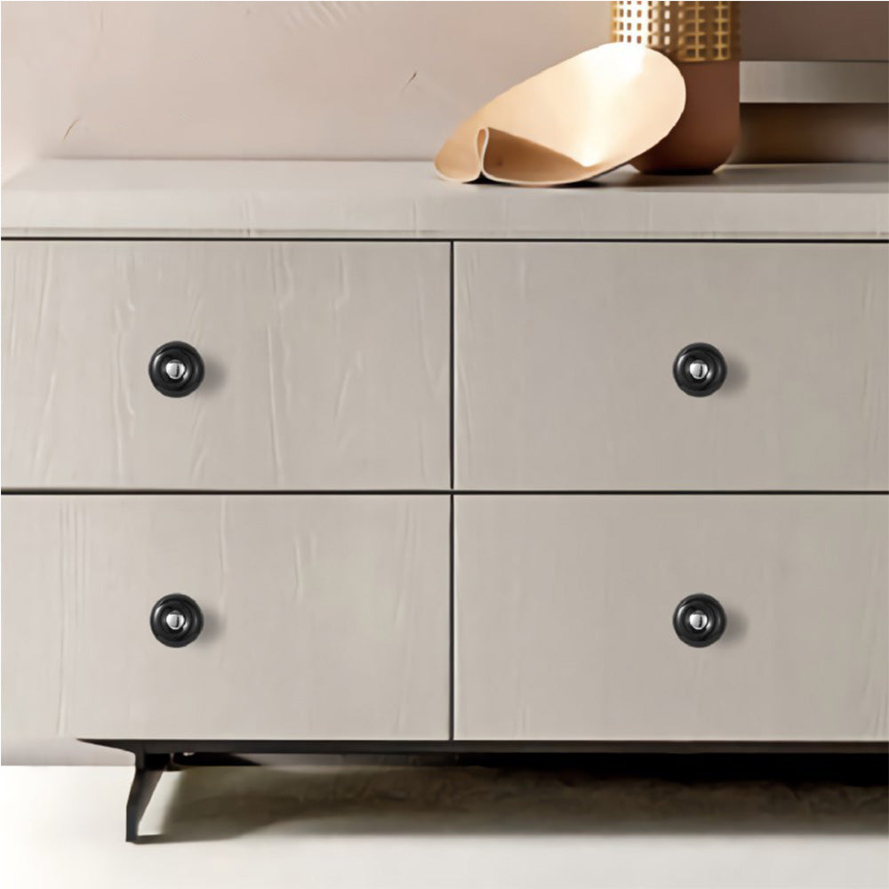 Two-Tone Round Bar Cabinet Pulls and Knobs for Dressers