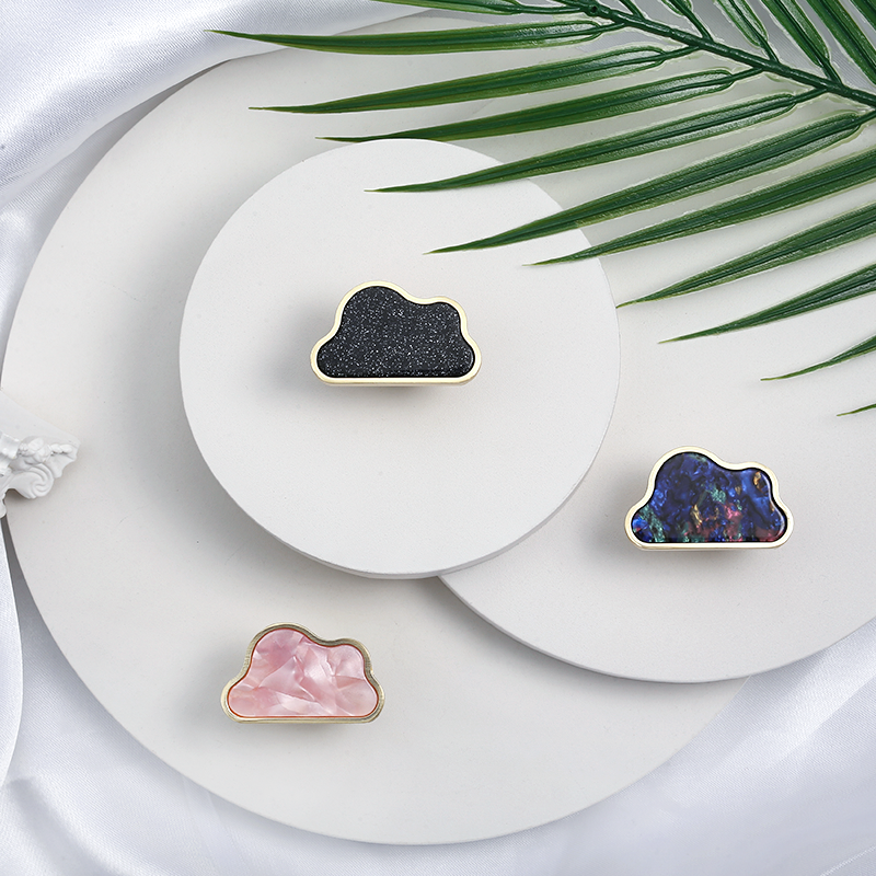 Cloud-Shaped Cabinet Knobs with Colored Insets