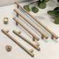 French Gold Ribbed Cabinet Pulls and Knobs for Wardrobes