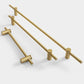 Adjustable Long Round Bar Cabinet Pulls, Gold / Brushed Brass Finish