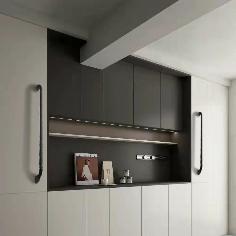 Round Bar Cabinet Pulls with Curved Tapered Feet