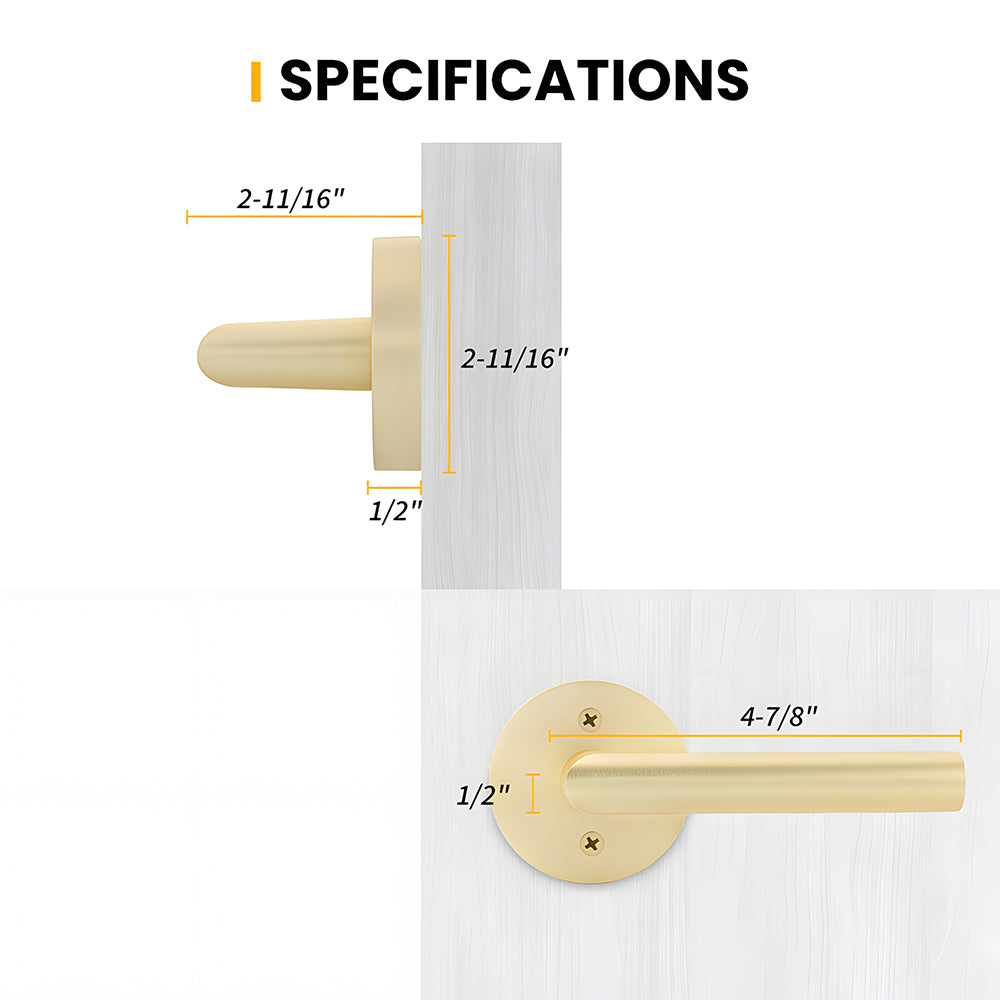 Zinc Alloy Passage Door Lever Handles for Closet and Hallway Doors