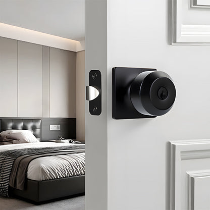 Matte Black Round Privacy Door Knob for Bedroom and Bathroom Doors