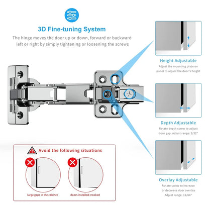 Orion 175° Soft-Close Frameless Lazy Susan Hinges – Full Overlay, 2-Pack