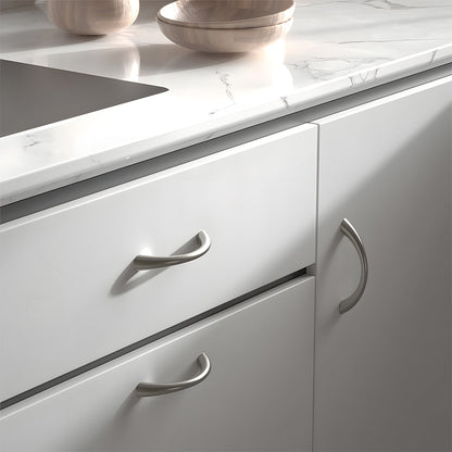 Curved Solid Zinc Alloy Cabinet Handles for Drawers