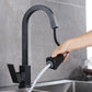 Rinova 2 Modes Pull-Out Spout Kitchen Faucet, Single Hole Brass Sink Faucet