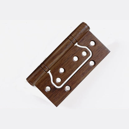 4-Inch Stainless Steel No-Mortise Door Hinges with Wood Grain Finish