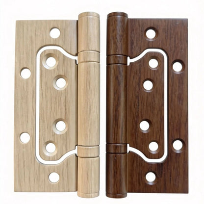 4-Inch Stainless Steel No-Mortise Door Hinges with Wood Grain Finish