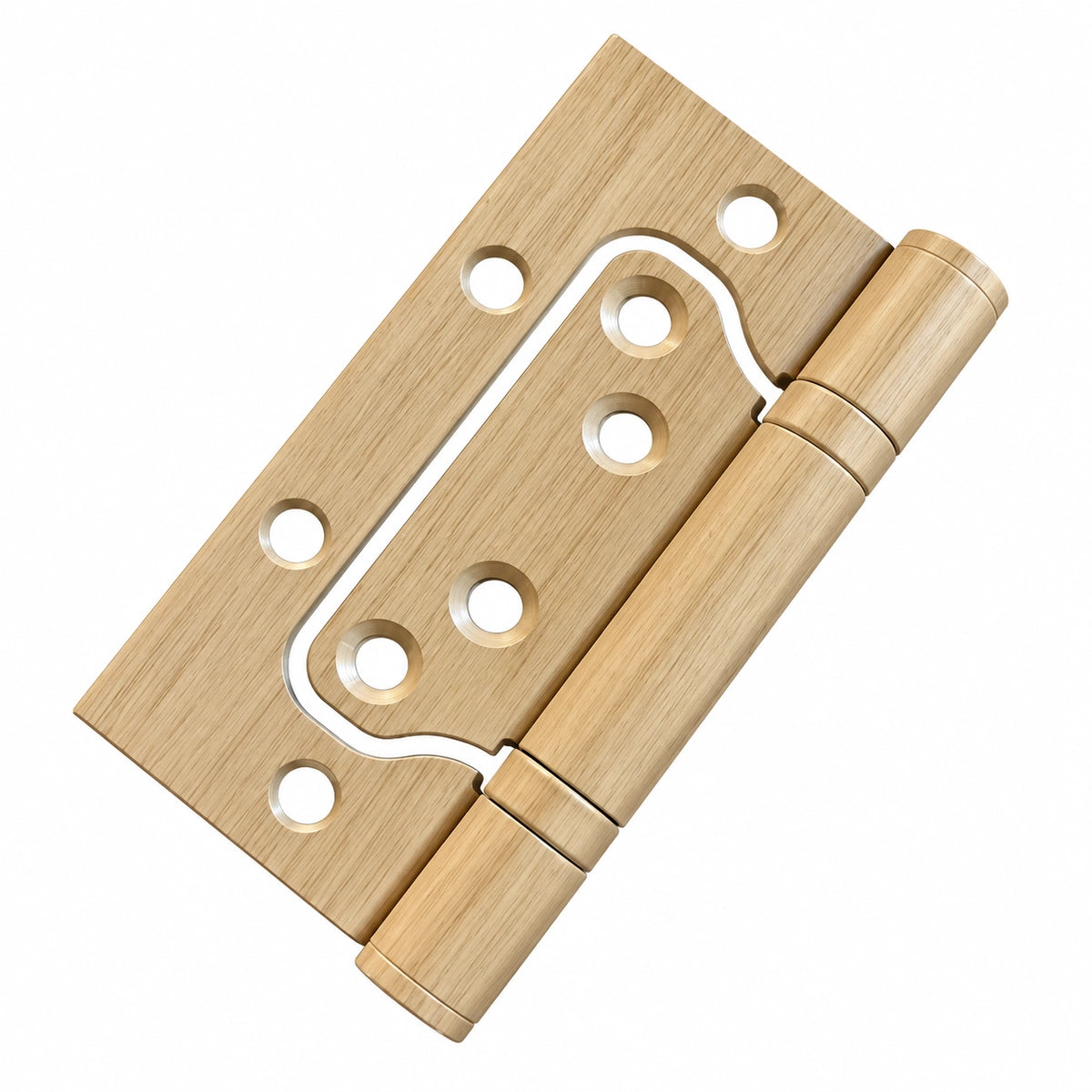 4-Inch Stainless Steel No-Mortise Door Hinges with Wood Grain Finish