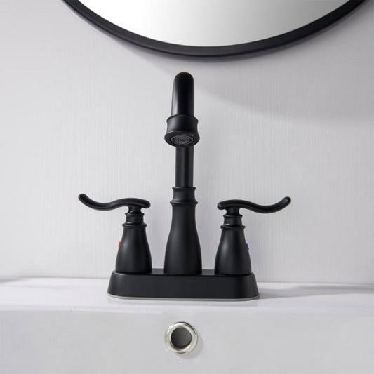 Nexora Classic 3-Hole Brass Hot and Cold Bathroom Sink Faucet