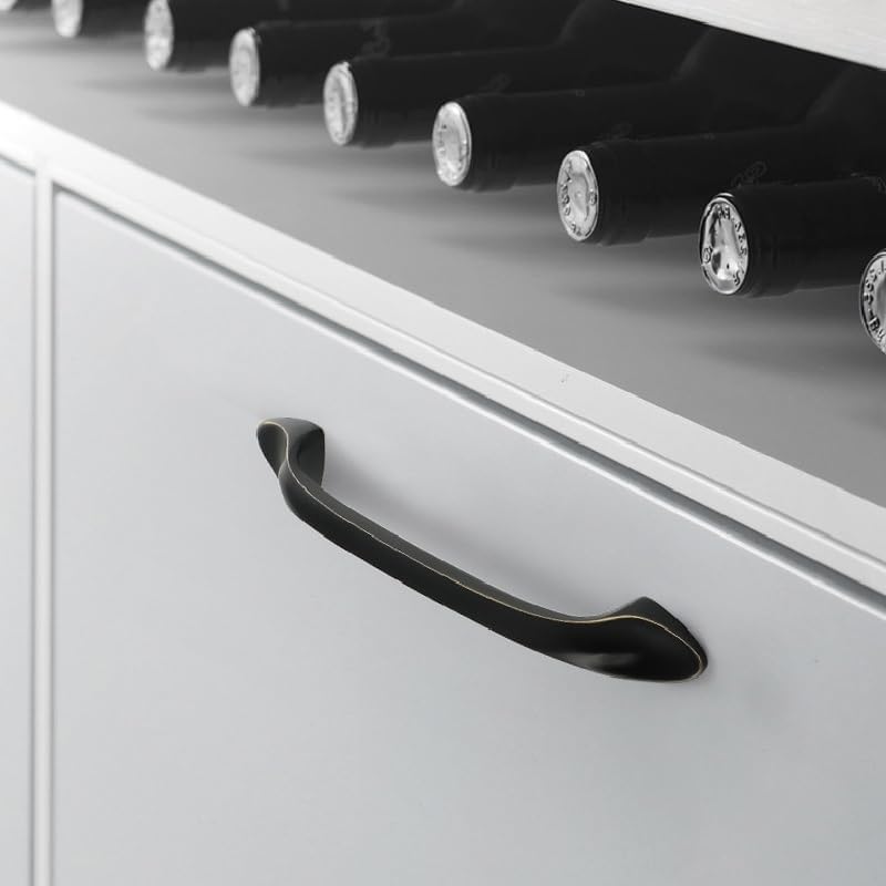 Solid Brass Curved Cabinet Pulls and Knobs for Drawers