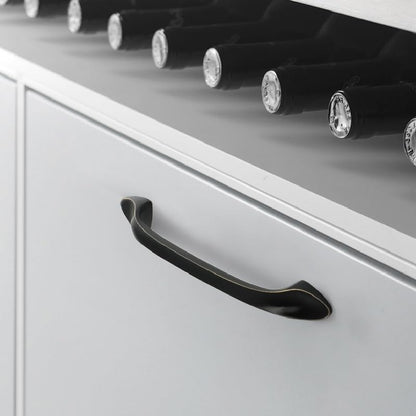 Solid Brass Curved Cabinet Pulls and Knobs for Drawers