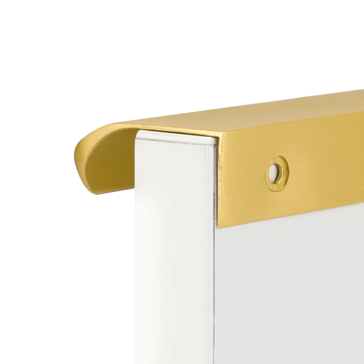 Brushed Brass Rounded Edge Finger Pulls for Drawers