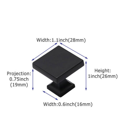 Square Zinc Alloy Kitchen Cabinet Knobs