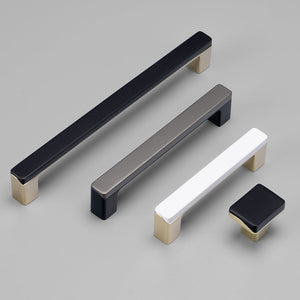 Two-Tone Slim Bar Cabinet Handles and Knobs for Wardrobes