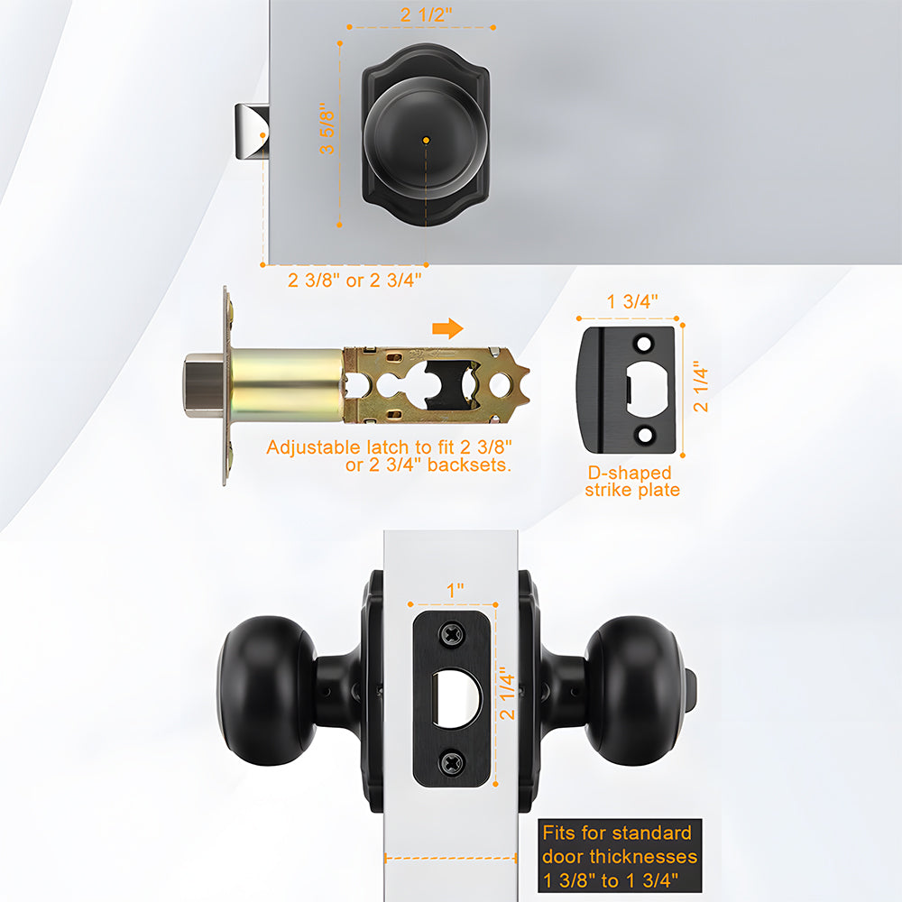 Stainless Steel Interior Door Knobs with Privacy and Passage Options
