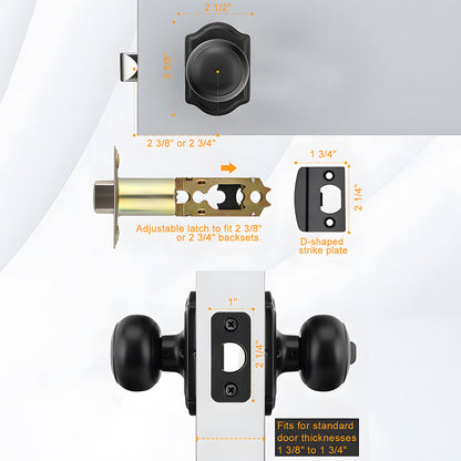 Stainless Steel Interior Door Knobs with Privacy and Passage Options