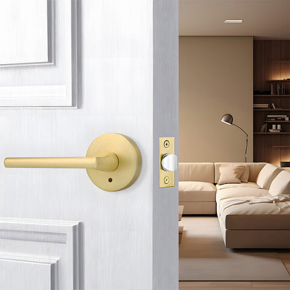 Round Interior Door Lever Handles for Bedroom and Bathroom Doors