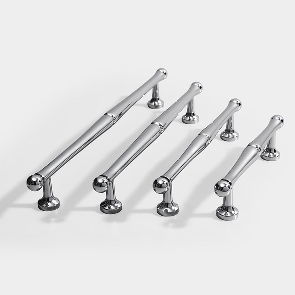 Chrome-Finish Brass Bar Cabinet Pulls and Drawer Handles