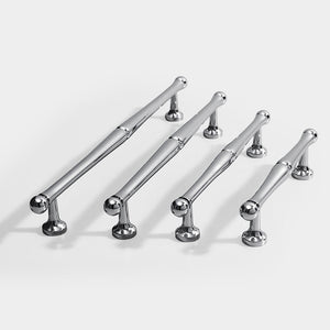 Chrome-Finish Brass Bar Cabinet Pulls and Drawer Handles