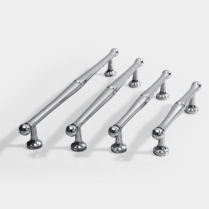Chrome-Finish Brass Bar Cabinet Pulls and Drawer Handles