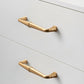 Gold / White Curved Cabinet Handles and Matching Knobs