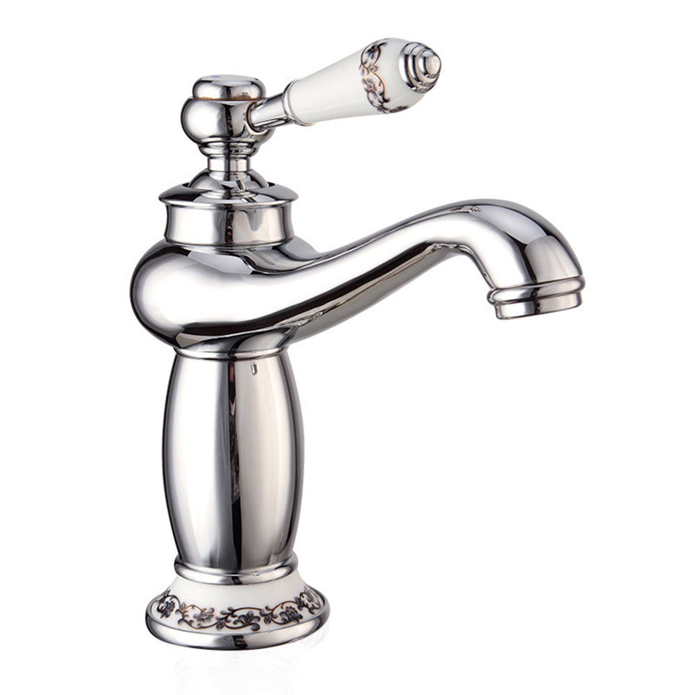 Aurex Retro Solid Brass Single Hole Bathroom Sink Faucet, Sink Mixer, Hot and Cold Water Tap