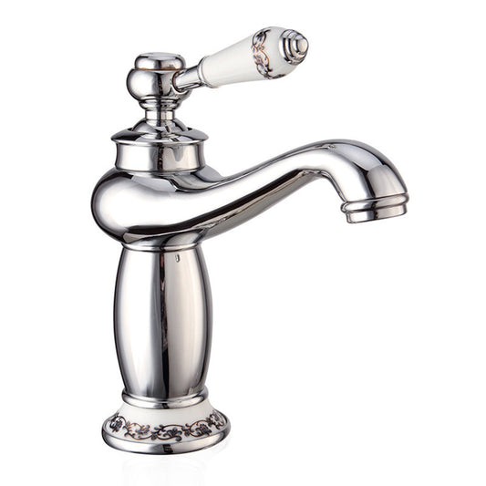 Aurex Retro Solid Brass Single Hole Bathroom Sink Faucet, Sink Mixer, Hot and Cold Water Tap