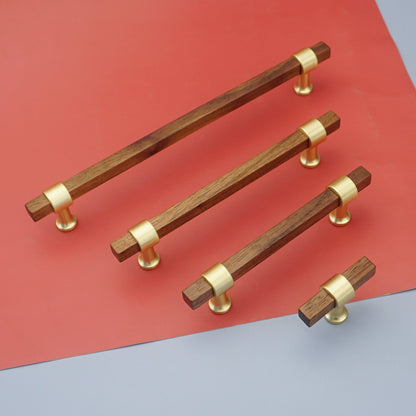 Wood Square Bar Cabinet Pulls and T-Knobs for Wardrobes