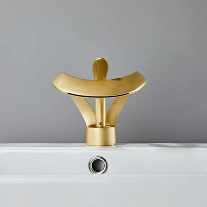 Veyra Waterfall Bathroom Sink Faucet, Modern Single Hole Single Lever Vanity Faucet