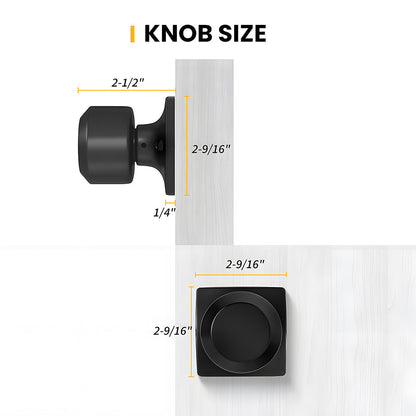 Matte Black Round Privacy Door Knob for Bedroom and Bathroom Doors
