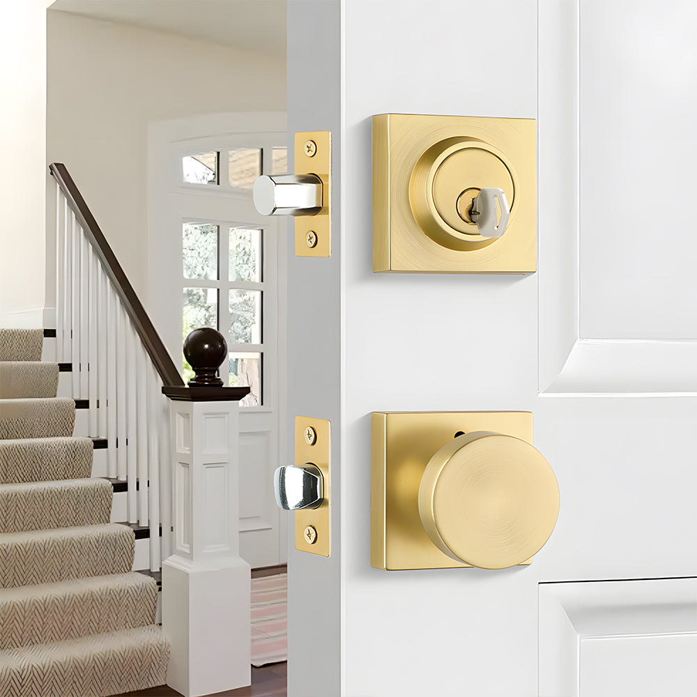 Keyed Entry Door Knob and Deadbolt Set for Exterior Doors