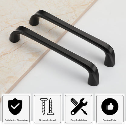 Black 5 Inch Rounded Arch Cabinet Pulls for Kitchens