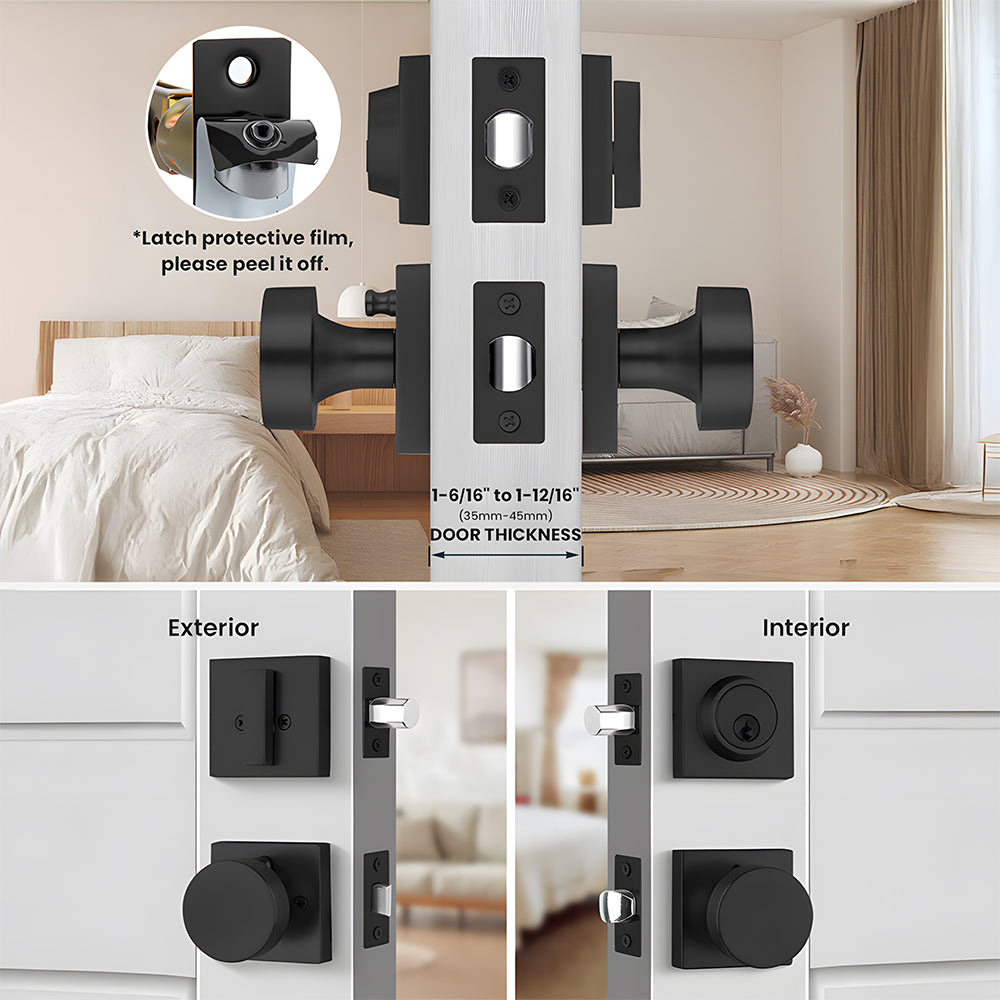Keyed Entry Door Knob and Deadbolt Set for Exterior Doors