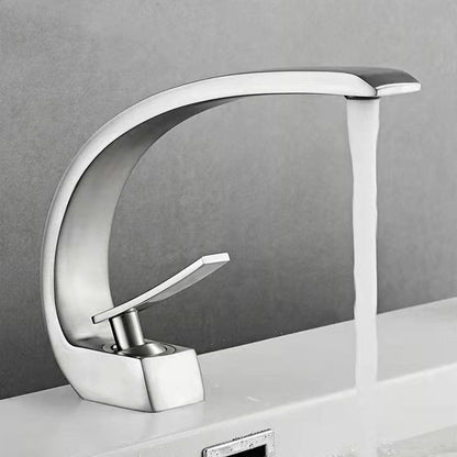 Cadenza Modern Crescent Waterfall Single-Handle Bathroom Sink Faucet